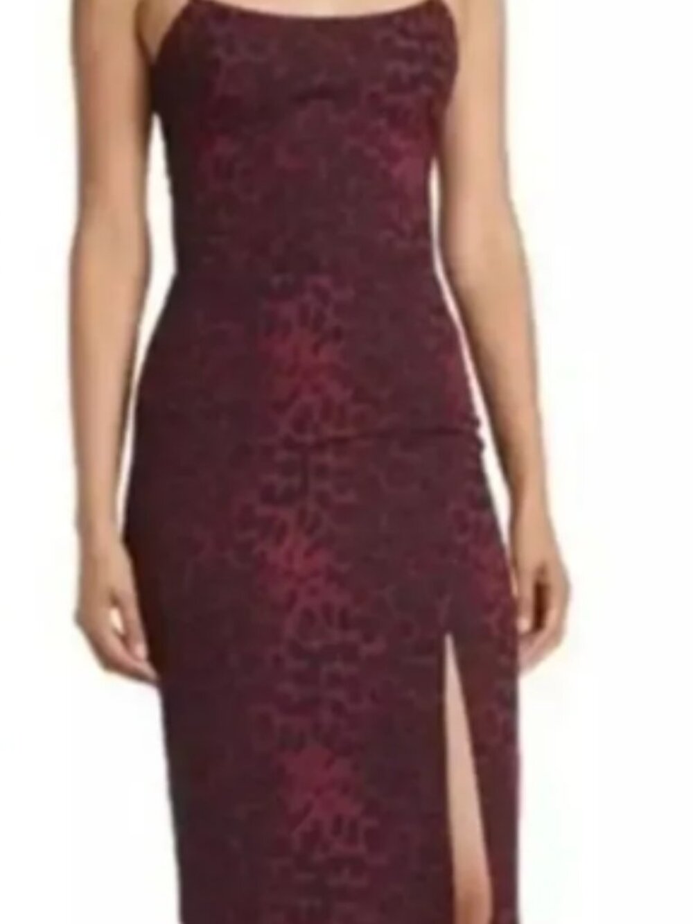 Dress the Population Shairene dress, red/black leopard, Medium